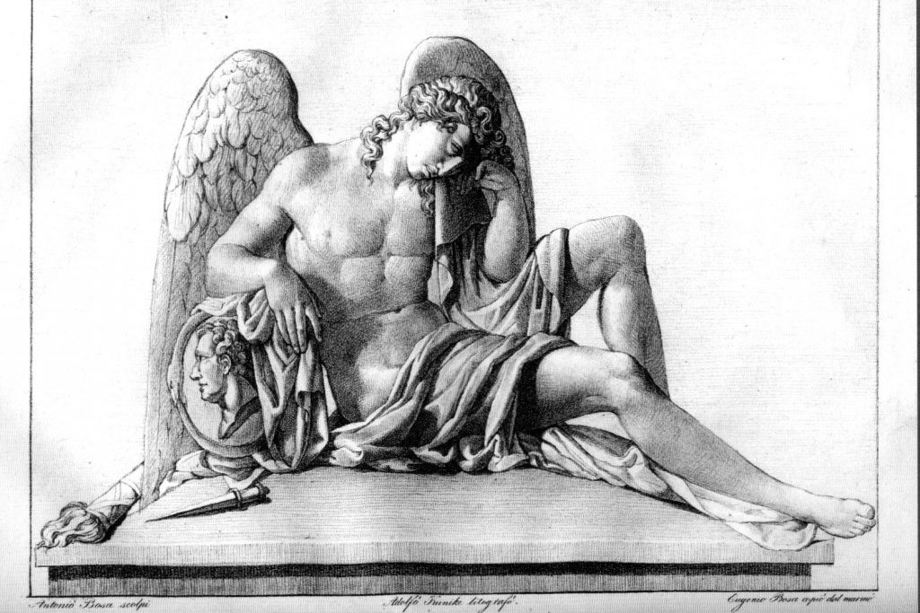Antonio Bosa, Sketch for a Winckelmann cenotaph in Trist (1823)