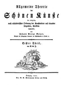 Sulzer, Allgemeine Theorie der Schönen Künste, Titelblatt